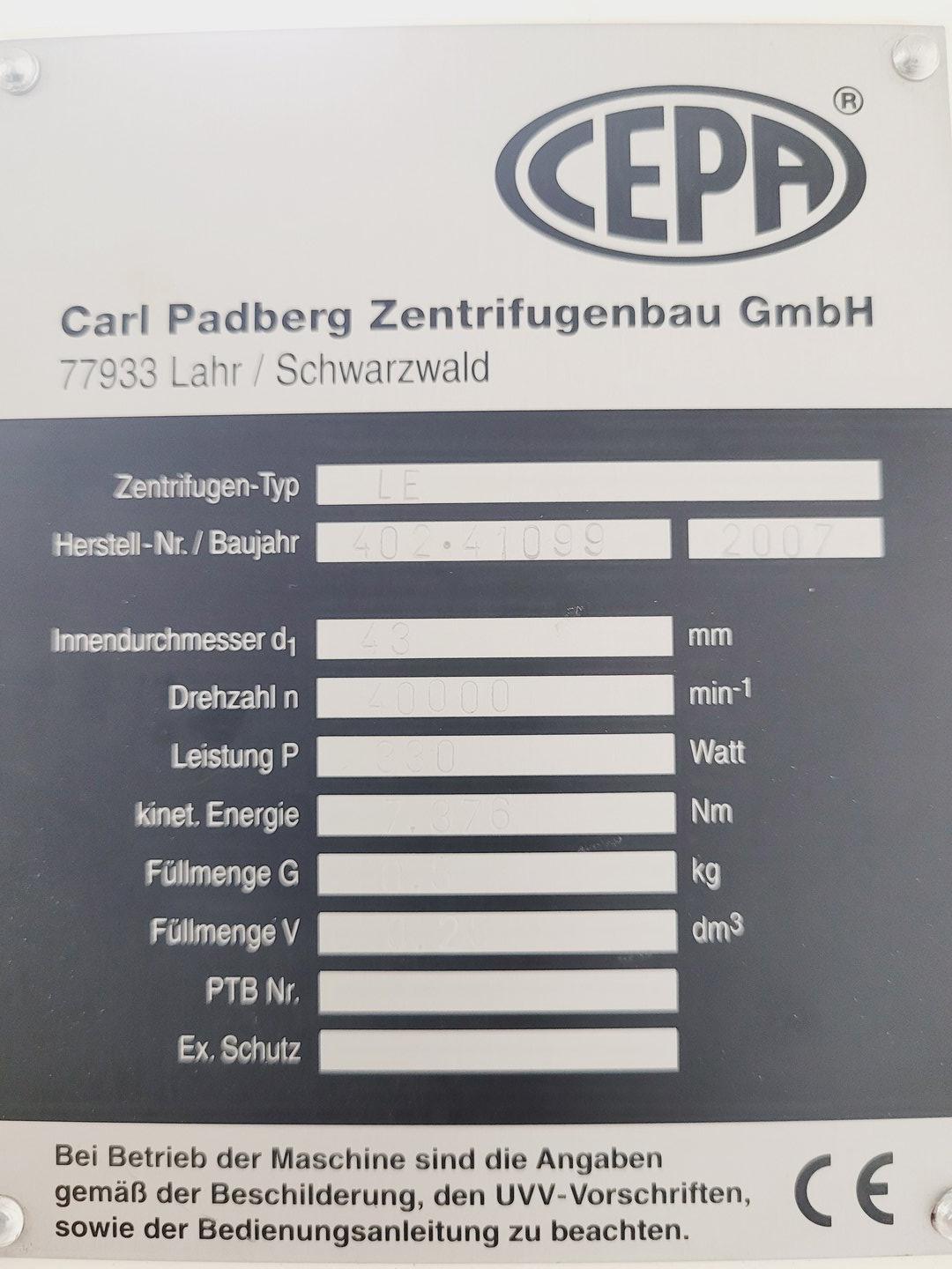 Image of Carl Padberg Zentrifugenbau Filter Centrifuge LE Lab Spares/Repairs