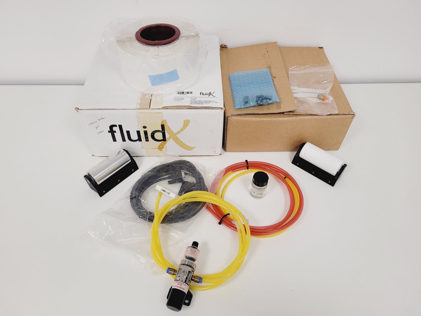 Image of FluidX X-Seal AAS Automated Adhesive Sealer with Bambi VT75 Compressor Lab