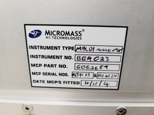 Thumbnail image of Waters Maldi Micro MX Mass Spectrometer No Laser Spares/Repair Lab