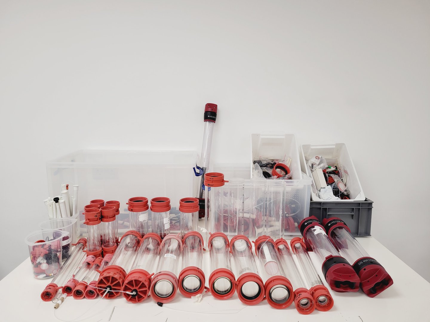 Image of Pharmacia Biotech Chromatography Column XK and GE HiScale Assorted Parts