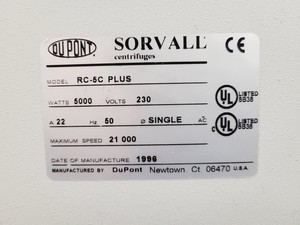Thumbnail image of Sorvall RC-5C Plus Centrifuge with 3 x Rotors - GS-3 SS-34 HB-6 Lab