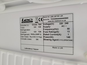Thumbnail image of Lec Laboratory Freezer LM LSF151 UK Lab