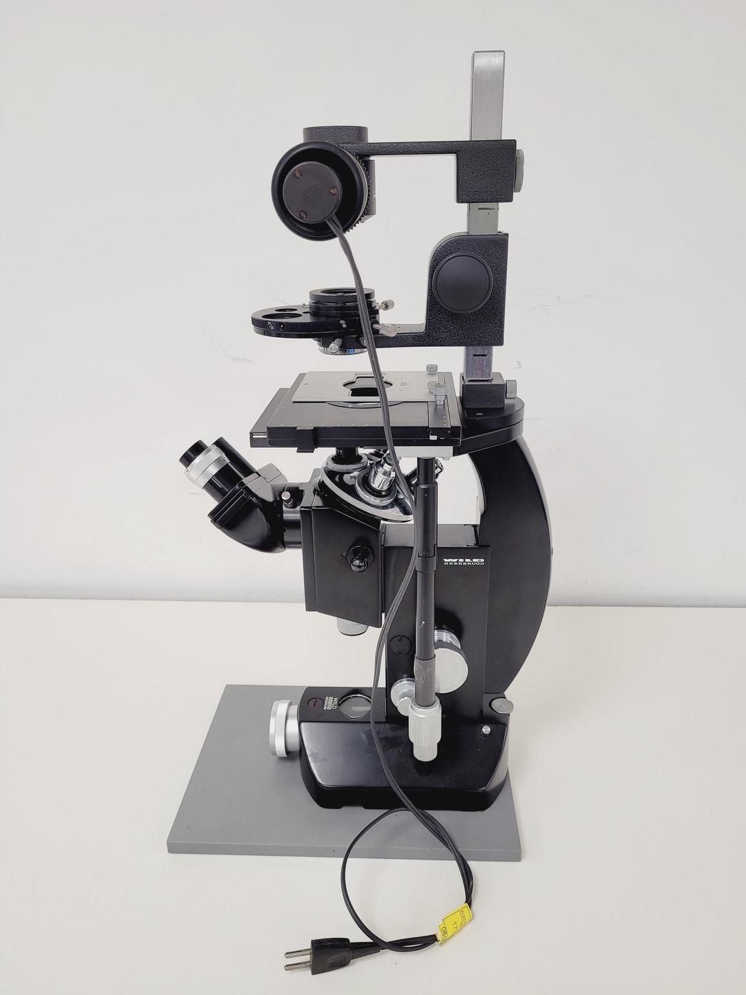 Image of Wild Heerbrugg M40A Inverted Microscope 4/0.10, 10/0.25 Ph, 20/0.25 Ph, 40/0.25