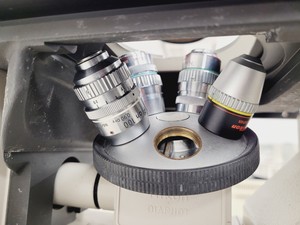 Thumbnail image of Nikon Diaphot-TDM Inverted Phase Contrast Fluorescence Microscope 4 x Objectives