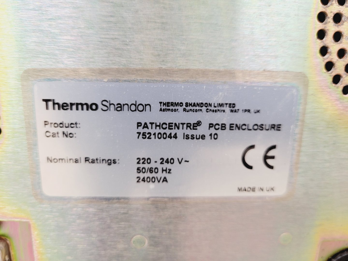 Image of Thermo Shandon Pathcentre PCB Enclosure Lab Spares/Repairs