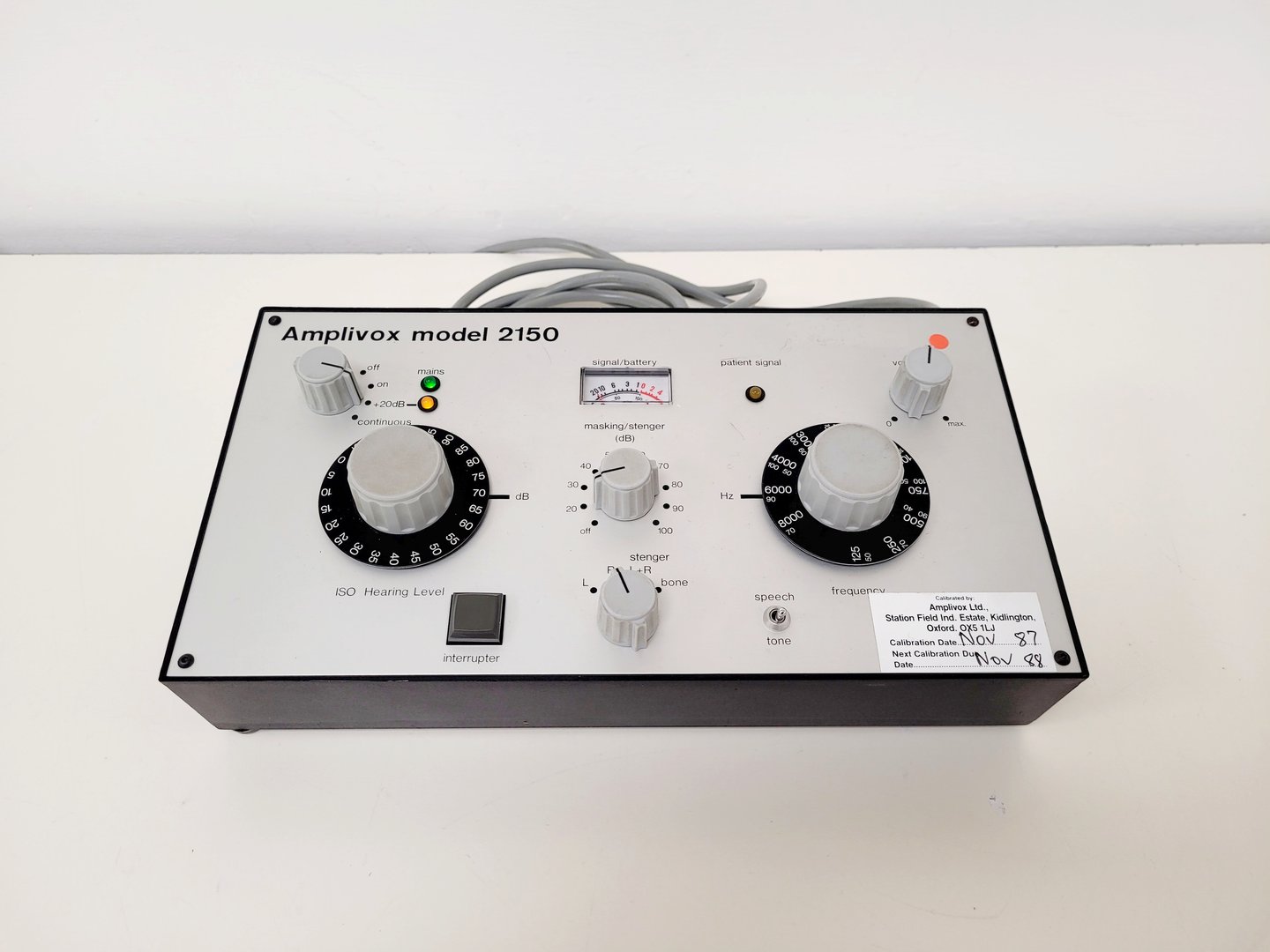 Image of Amplivox Model 2150 Audiometer Hearing Tester