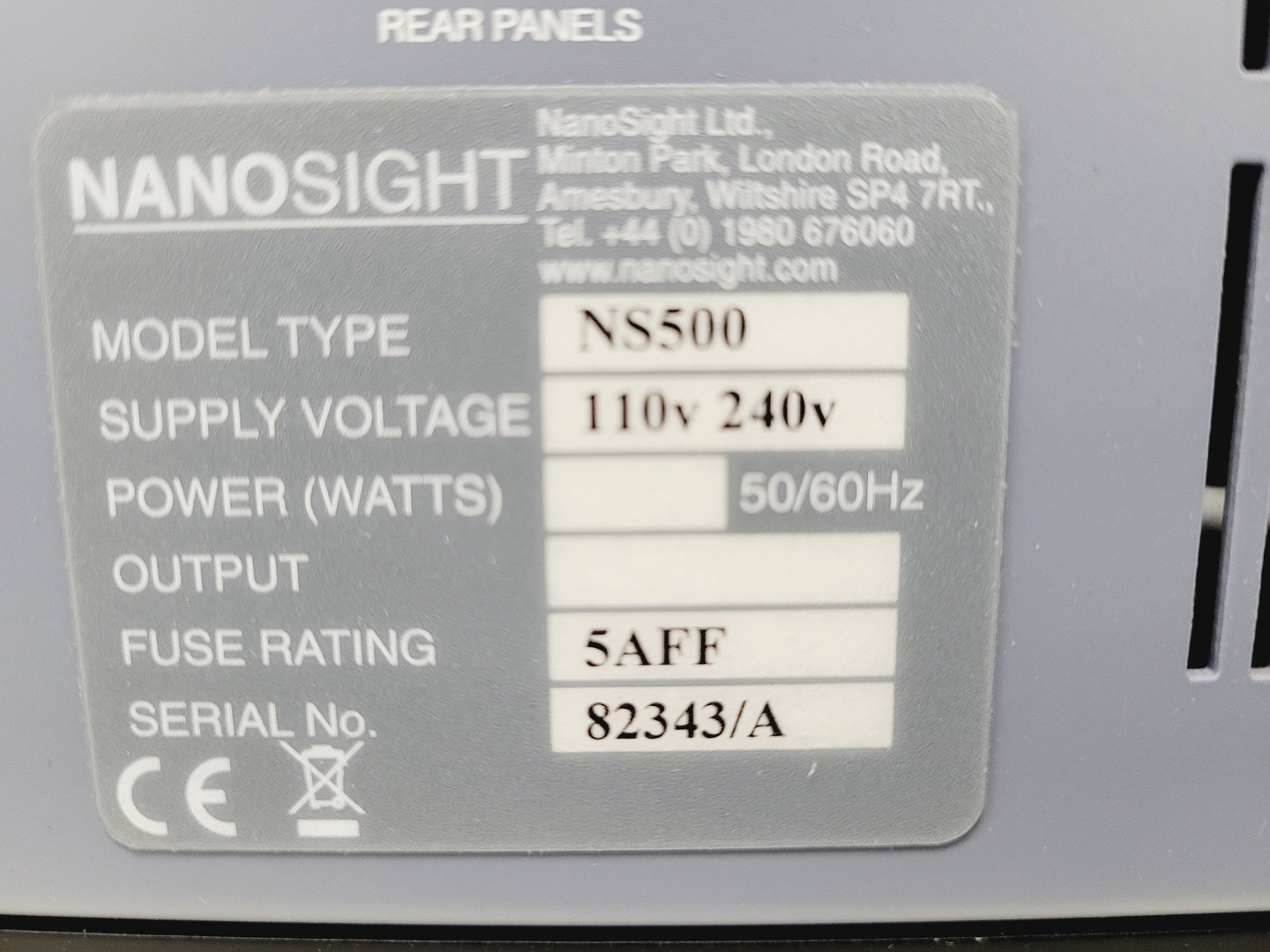 Image of Malvern Instruments NanoSight NS500 Size and Concentration Analyser