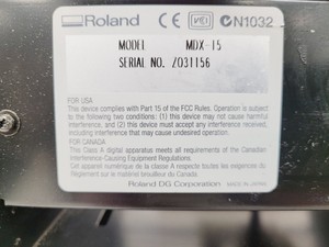 Thumbnail image of Roland Modela MDX-15 3D Milling Machine with Software 