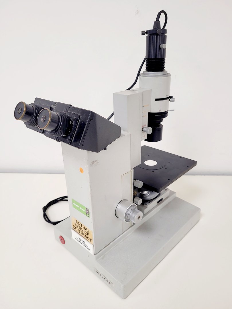 Image of Leitz Diavert Inverted Microscope w/ 3 x Objectives Lab