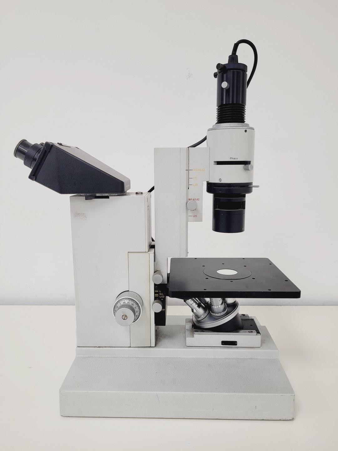 Image of Leitz Diavert Inverted Microscope w/ 3 x Objectives Lab