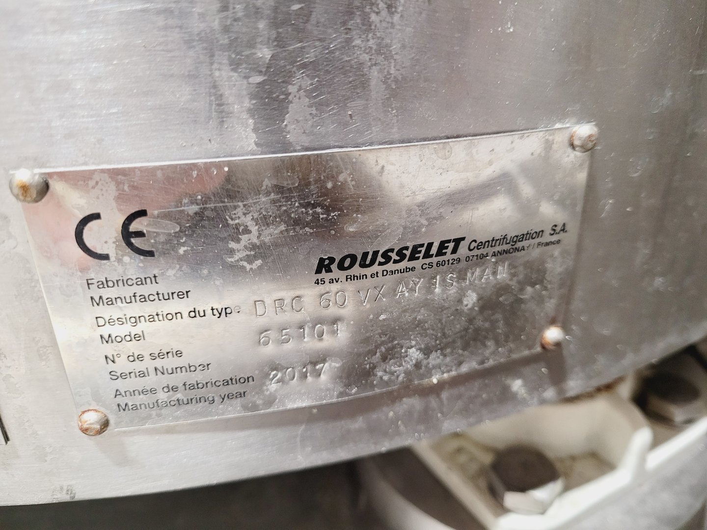 Rousselet Robatel Decanting Centrifuge DRC 60 VX AY 1Sman