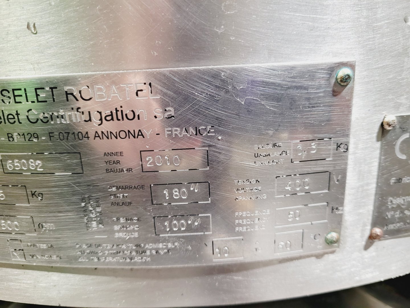 Rousselet Robatel DRC 60 VX AY 1Sman Decanting Centrifuge