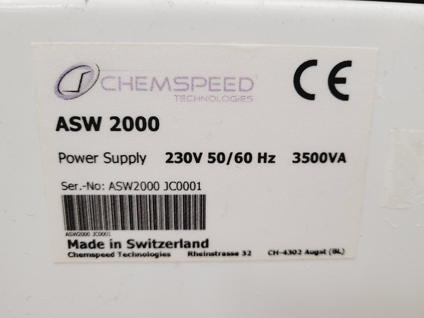 Image of Chemspeed ASW 2000 Automated Synthesis Workstation Lab