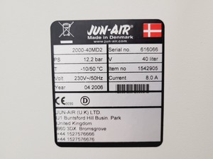 Thumbnail image of Jun-Air 2000-40MD2 Silent Air Laboratory Compressor Lab