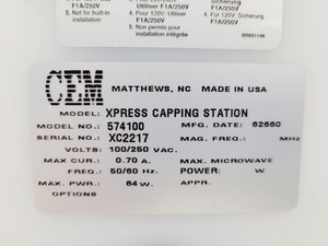 Thumbnail image of CEM Mars Xpress 240/50 Model no. 907511 Synthesis Microwave Oven Lab