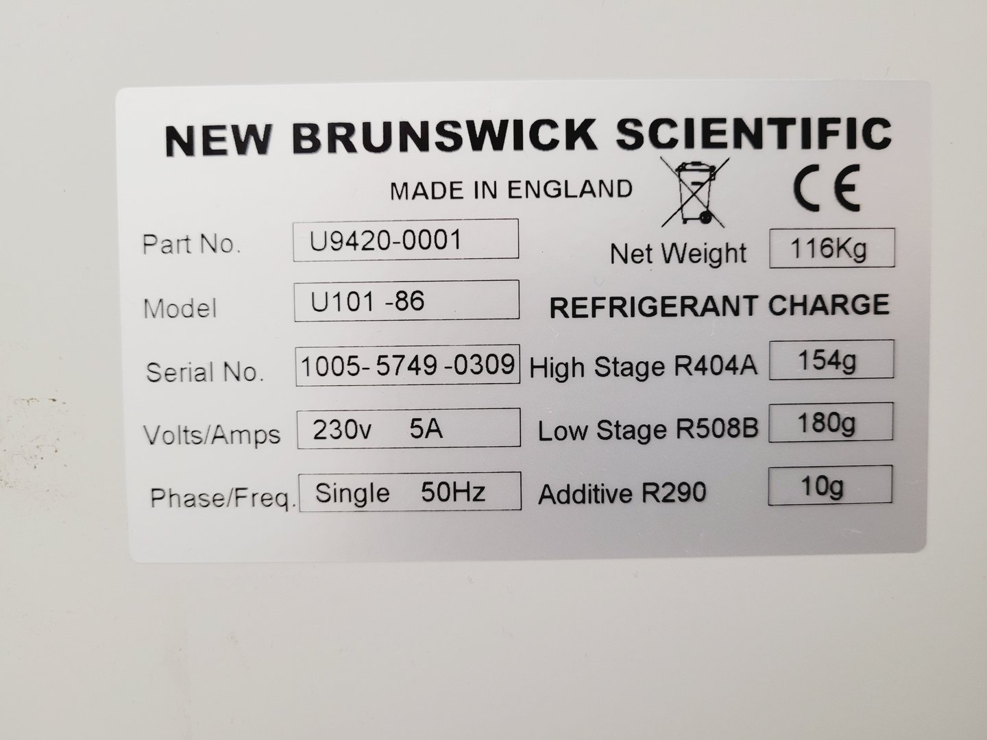 Image of New Brunswick Scientific Innova U101 Ultra Low Temperature Freezer