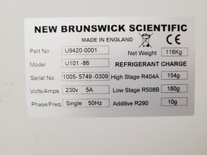 Thumbnail image of New Brunswick Scientific Innova U101 Ultra Low Temperature Freezer