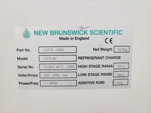 Thumbnail image of New Brunswick Scientific U570 Ultra Low Temperature Freezer Lab