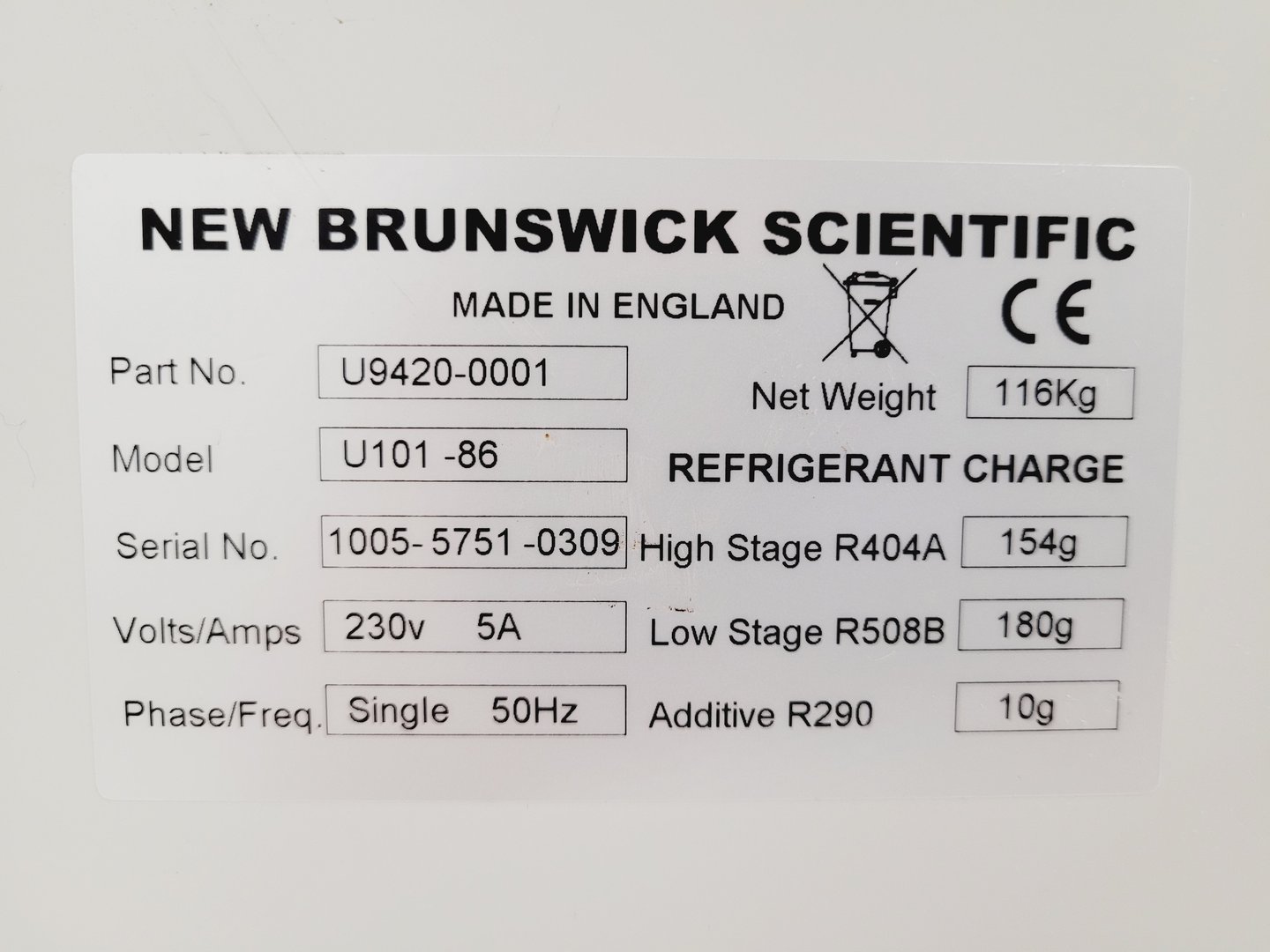 Image of New Brunswick Scientific Innova U101 - 86 ULT Freezer Lab Spares/Repairs