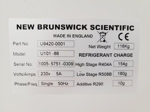 Thumbnail image of New Brunswick Scientific Innova U101 - 86 ULT Freezer Lab Spares/Repairs