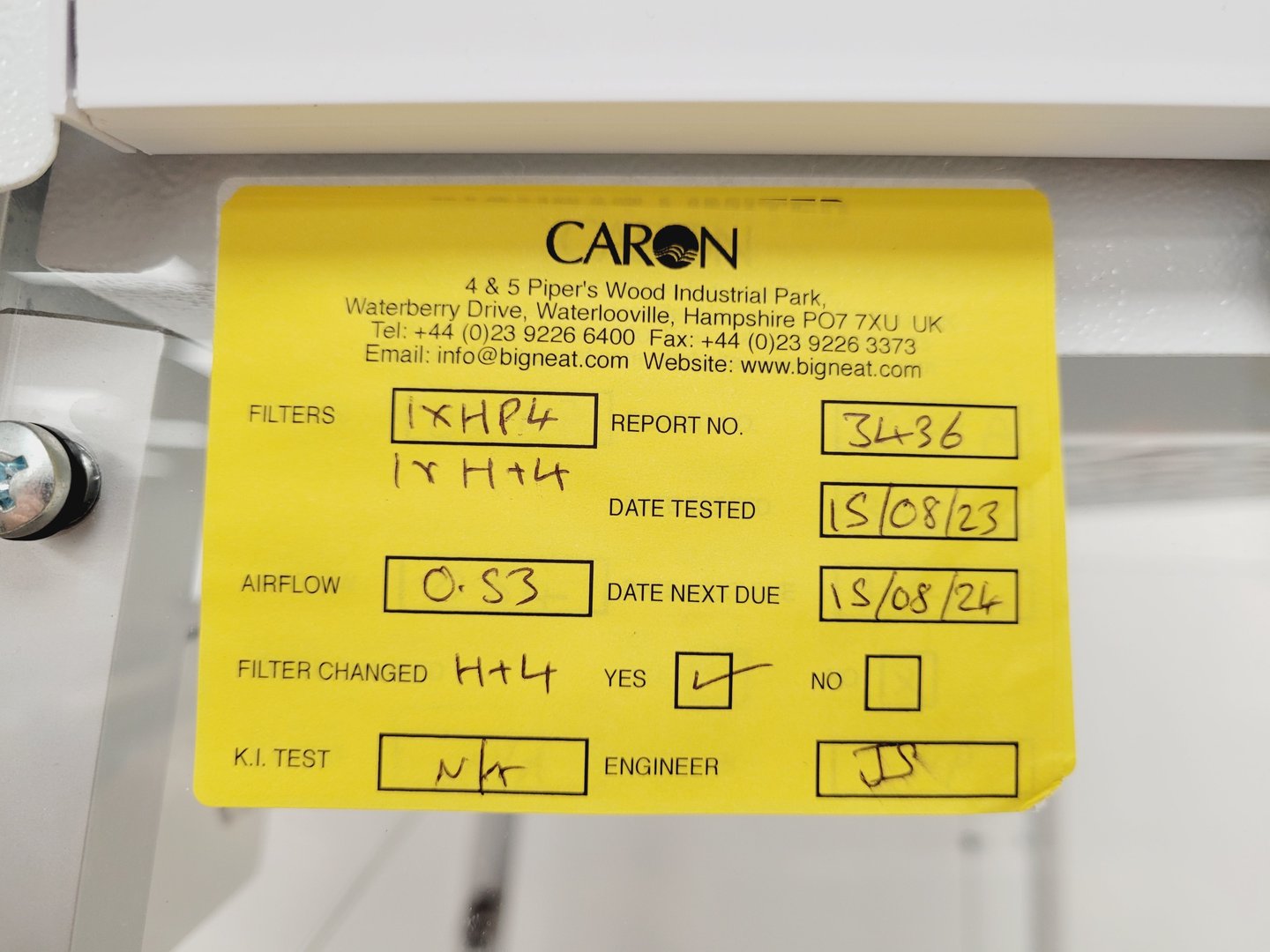 Image of Bigneat Chemcap BC8004/01 Ductless Fume Cabinet Lab