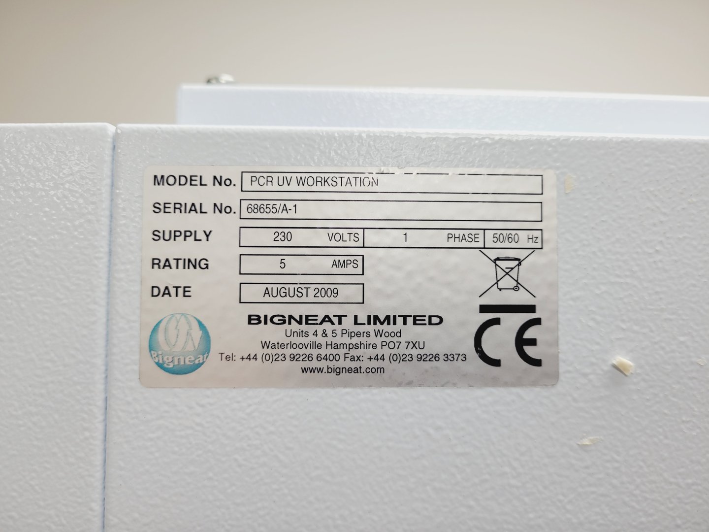 Image of Bigneat PCR UV Workstation w/ Timing System Lab