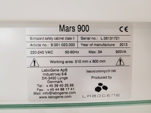 Thumbnail image of Scanlaf Mars 900 Biohazard Safety Cabinet Class 2 Lab