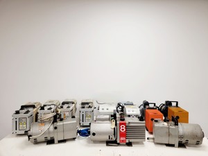 Thumbnail image of Job Lot of 11 Laboratory Vacuum Pumps Edwards Leybold Trivac Lab