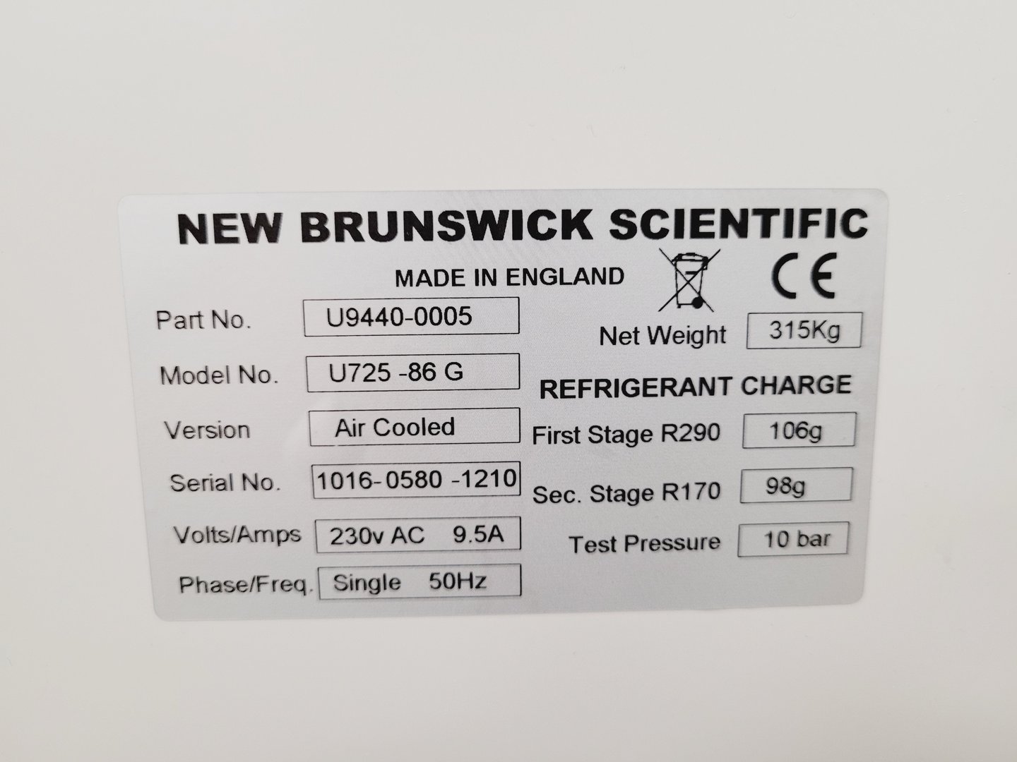 Image of New Brunswick Scientific Innova U725G Ultra Low Temperature Freezer Lab U725 -86