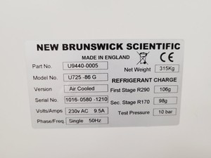 Thumbnail image of New Brunswick Scientific Innova U725G Ultra Low Temperature Freezer Lab U725 -86