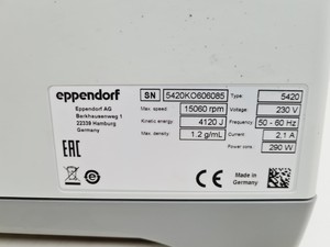 Thumbnail image of Eppendorf 5420 Benchtop Laboratory Centrifuge with FA-24x2 Rotor 15060rpm  Lab