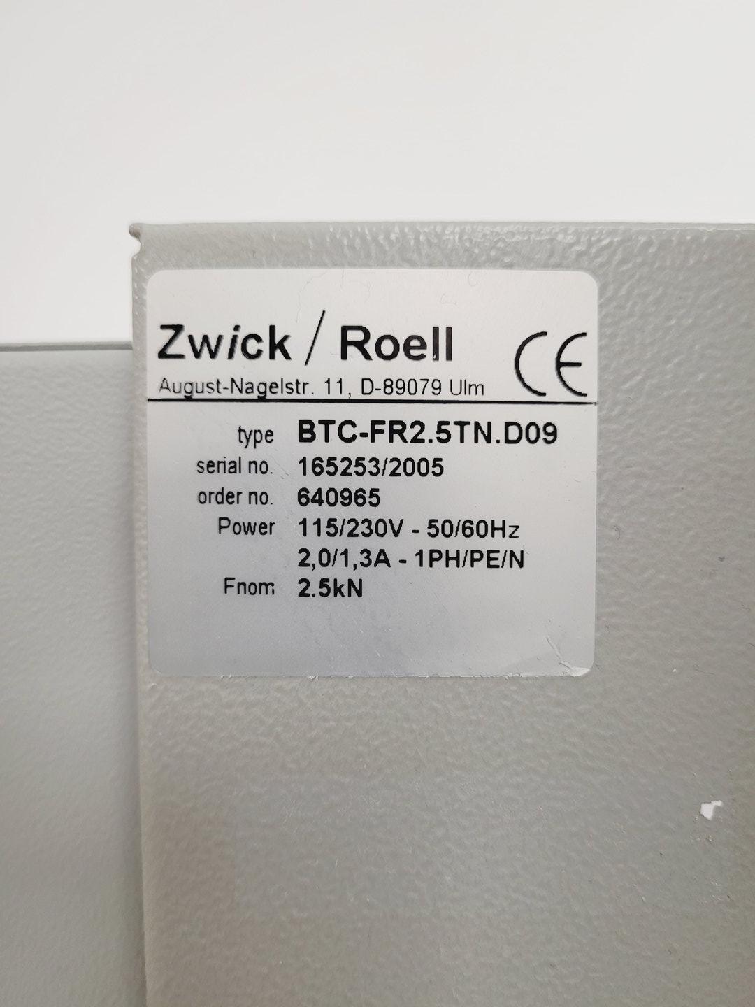 Image of Zwick Roell Z2.5 Material Testing Machine with T22 Temperature Chamber Lab