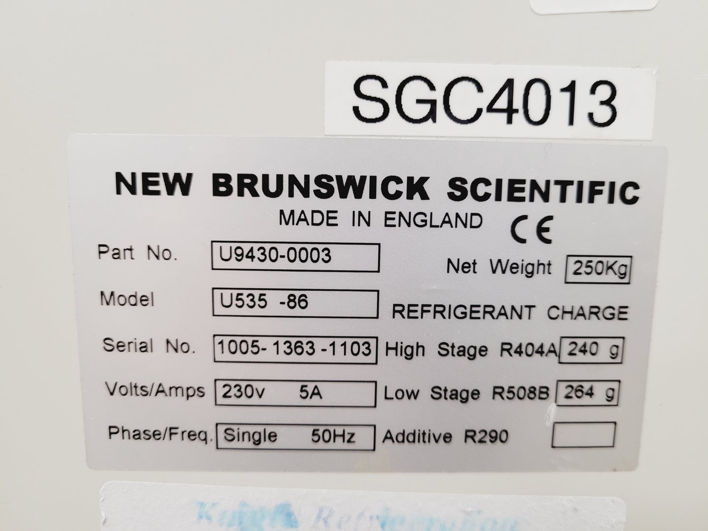 Image of New Brunswick Scientific Ultra Low Temperature Freezer U535 -86 Lab