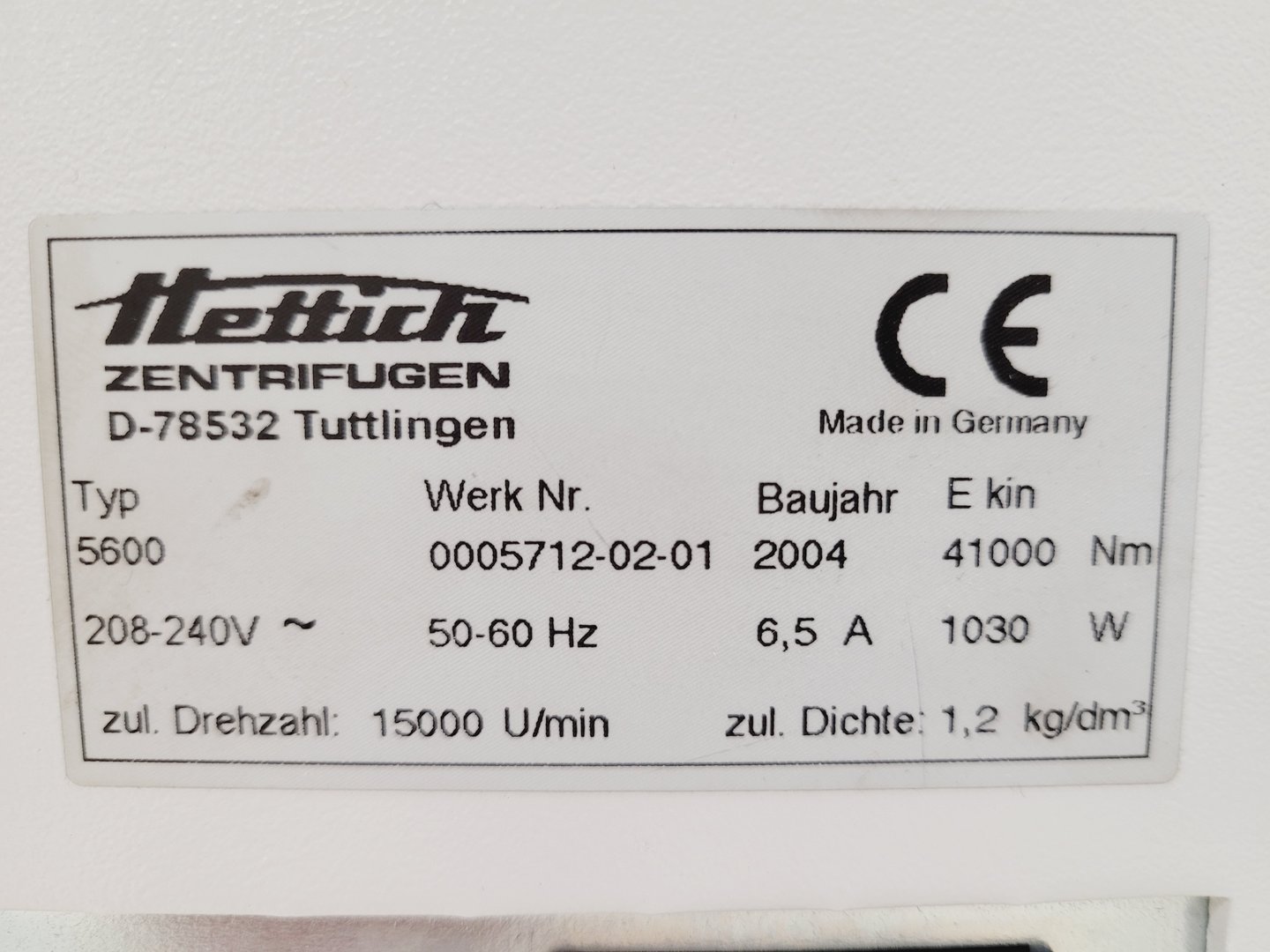 Image of Hettich Rotanta 460 Benchtop Centrifuge with 5624 4800RPM Rotor Lab