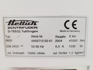 Thumbnail image of Hettich Rotanta 460 Benchtop Centrifuge with 5624 4800RPM Rotor Lab
