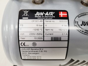 Thumbnail image of Jun-Air Oiless Piston Air Compressor OF301-4B Lab