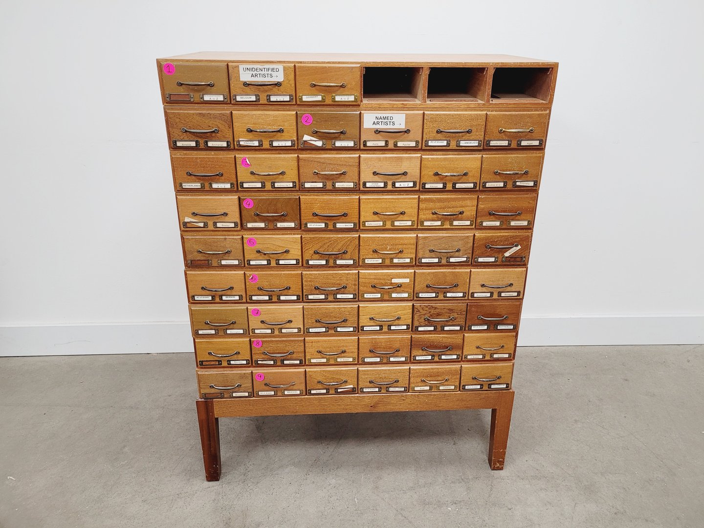Image of 15 x Wooden Drawer Ex-Laboratory Storage Cabinets Chests of Drawers