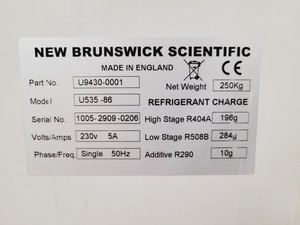 Thumbnail image of New Brunswick Scientific Ultra Low Temperature Freezer U535 -86