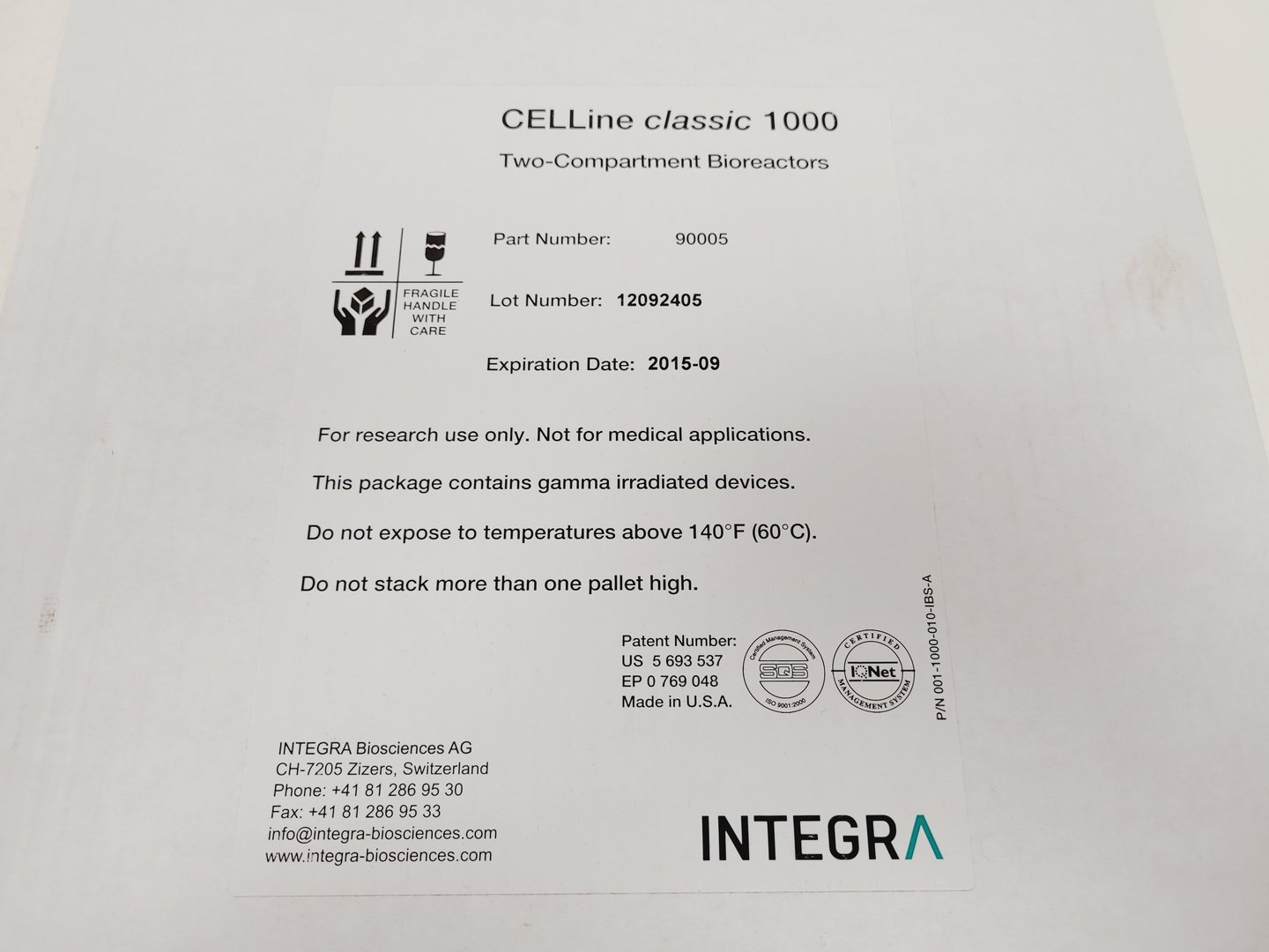 Image of 3 x Integra CELLine Classic Bioreactor Classic 1000 Boxed
