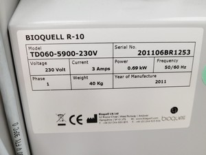 Thumbnail image of Bioquell H202 Decontamination System Z-2 & R-10 Lab