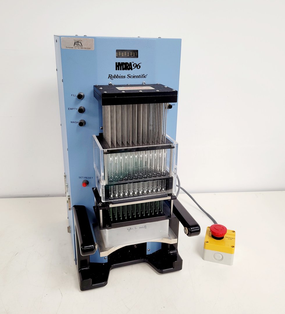 Red Microdispenser Microarray Robins Scientific Hydra 96 Microdispenser System Lab