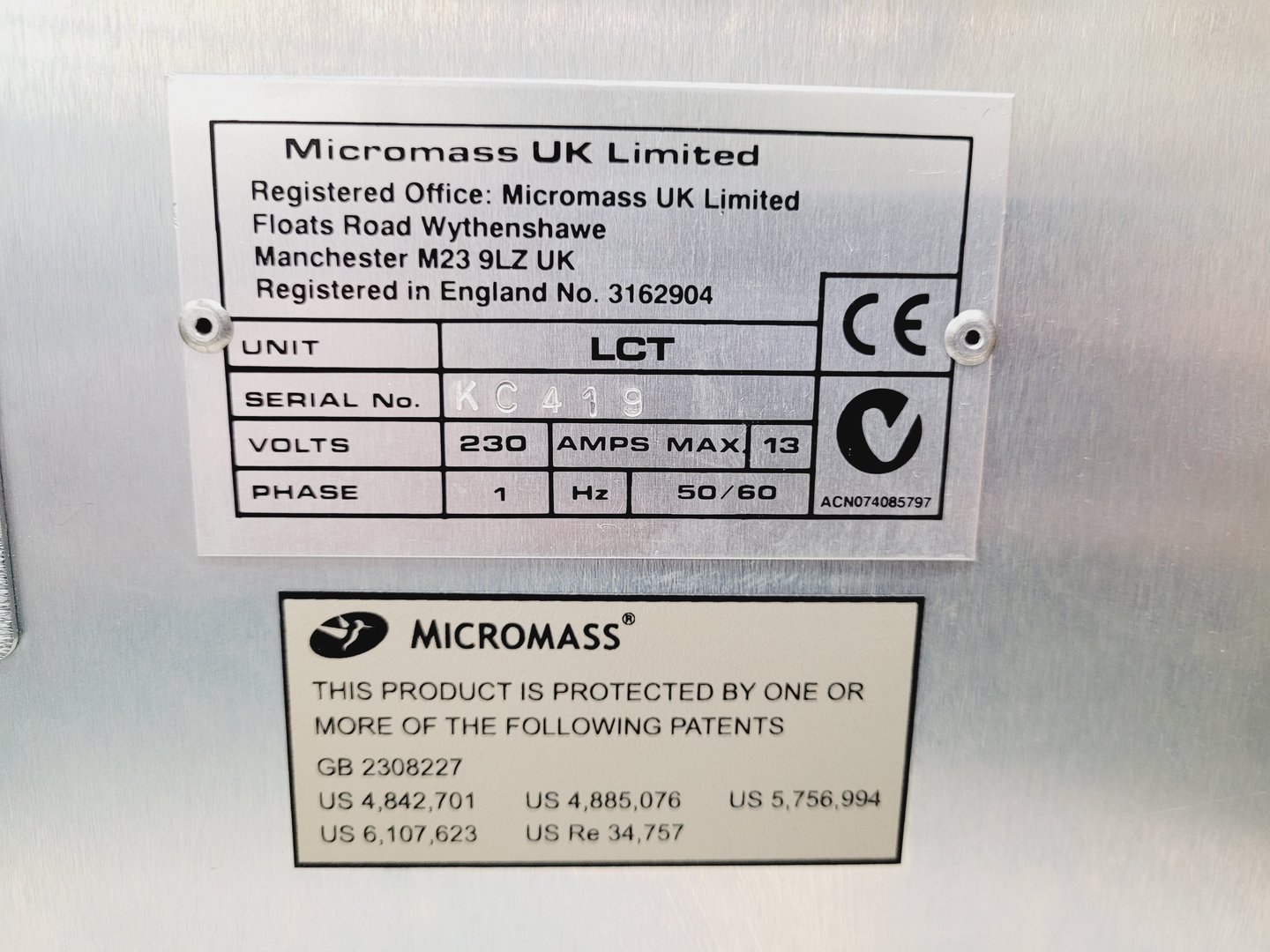 Image of Micromass LCT TOF Mass Spectrometer Lab Spares/Repairs