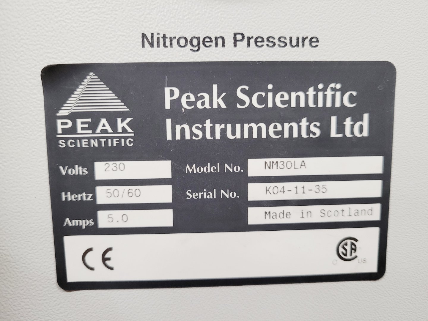 Image of Peak Scientific Nitrogen Generator NM30LA Lab Spares/Repairs