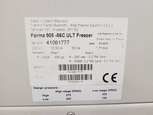 Thumbnail image of Thermo Scientific Forma 905 -86 ULT Ultra-Low Temperature Freezer