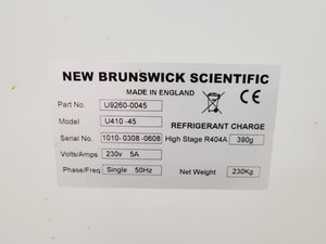 Thumbnail image of New Brunswick Scientific U410-45 Ultra Low Temperature Freezer Lab