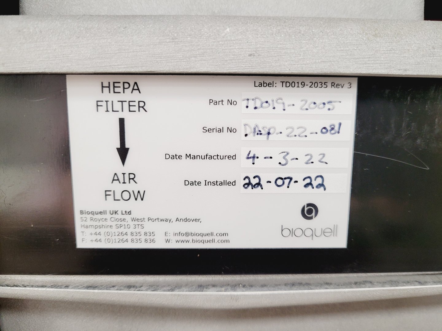 Image of Ecolab Bioquell L-4 Opti Hydrogen Peroxide Vapour Generator Lab