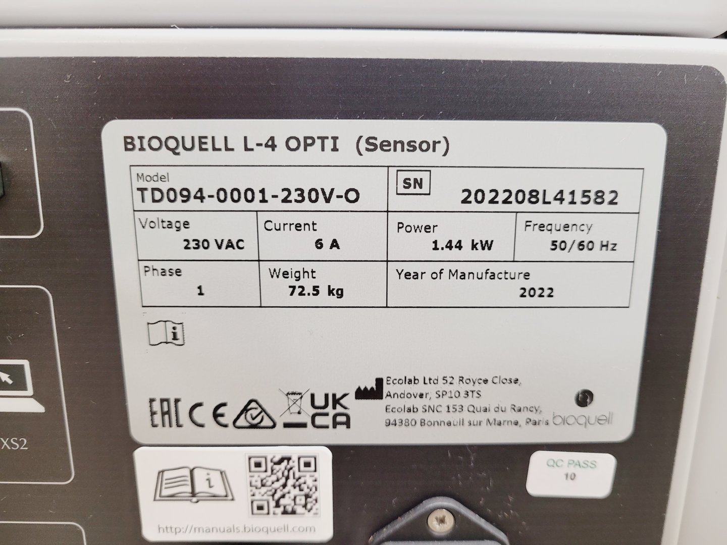 Image of Ecolab Bioquell L-4 Opti Hydrogen Peroxide Vapour Generator Lab