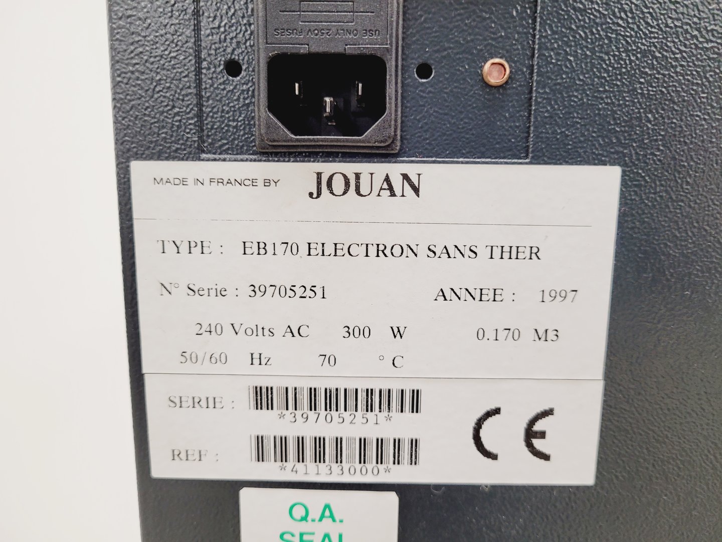 Image of Jouan EB170 Electron Sans Ther Laboratory Incubator Lab