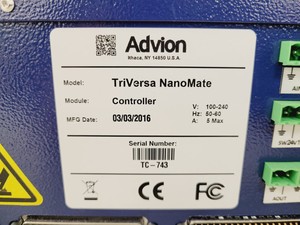 Thumbnail image of Advion TriVersa NanoMate Robot & Controller w/ Software & Accessories Lab