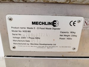 Thumbnail image of Mechline Waste 2-O Food Waste Digester Model - W20.180